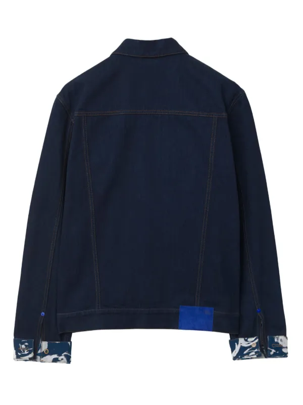 Burberry logo-patch Cotton Denim Jacket | Blue | FARFETCH
