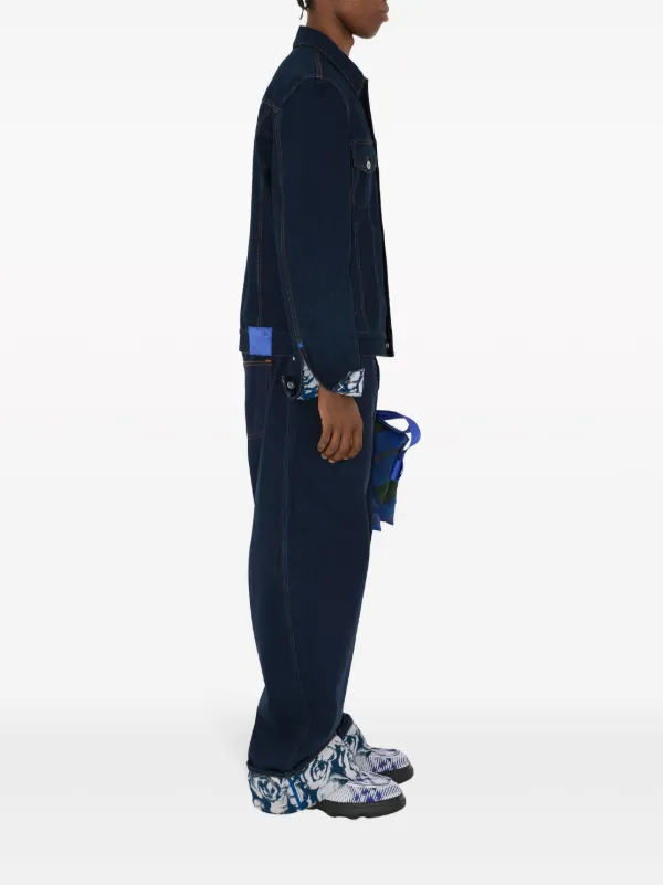 Burberry logo-patch Cotton Denim Jacket | Blue | FARFETCH