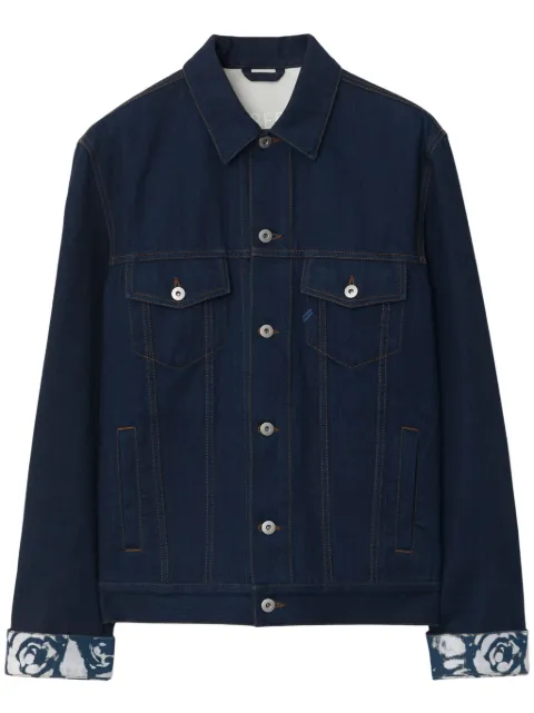 Burberry logo-patch cotton denim jacket 