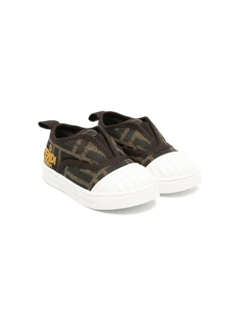 Fendi Kids FF-pattern slip-on trainers