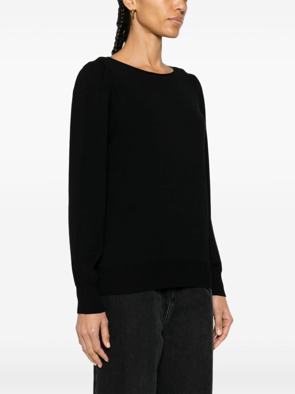 Shop Twinset Dual-use Cut-out Jumper In Black