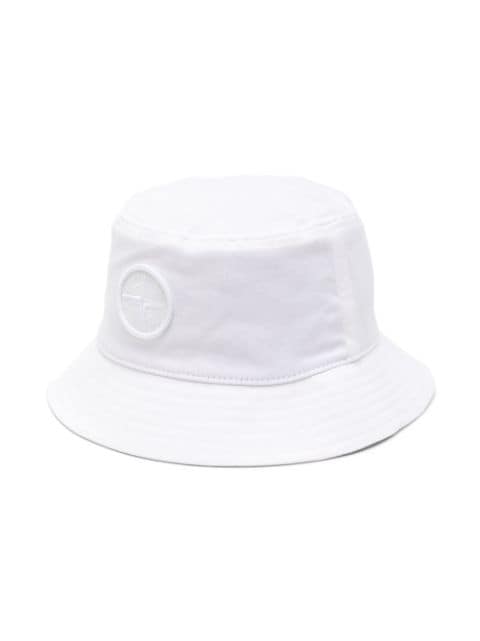 Stone Island Junior logo-patch cotton bucket hat