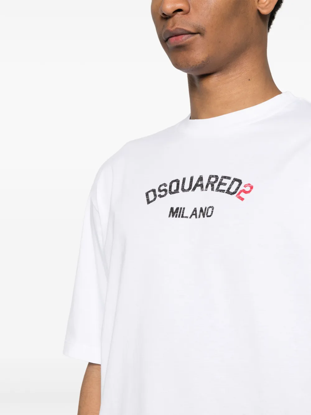 Shop Dsquared2 Logo-print Cotton T-shirt In Weiss