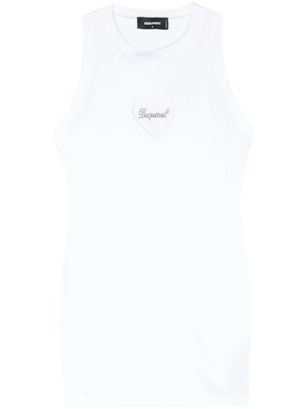 Dsquared2 Logo-embellished Cotton Mini Dress In White