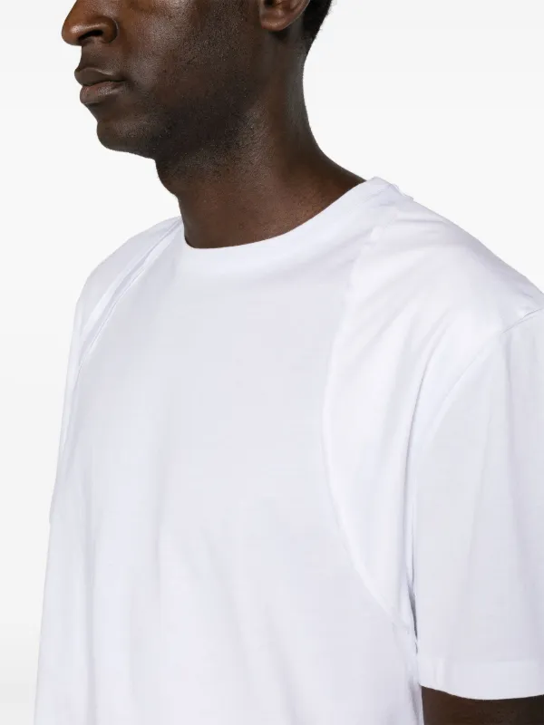 Alexander McQueen Asymmetric Panelled T-shirt | White | FARFETCH