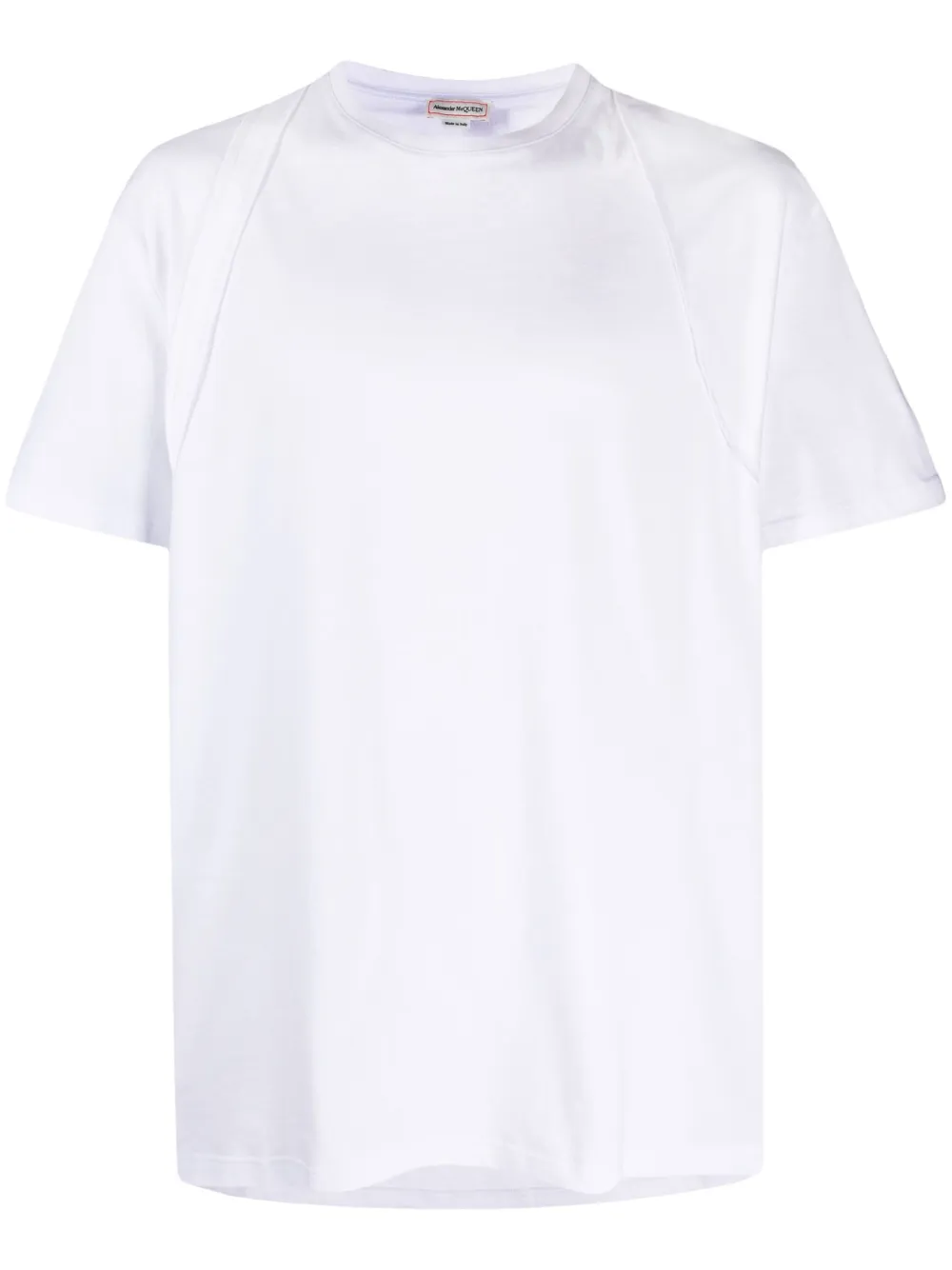 Alexander McQueen asymmetric panelled T-shirt - Weiß