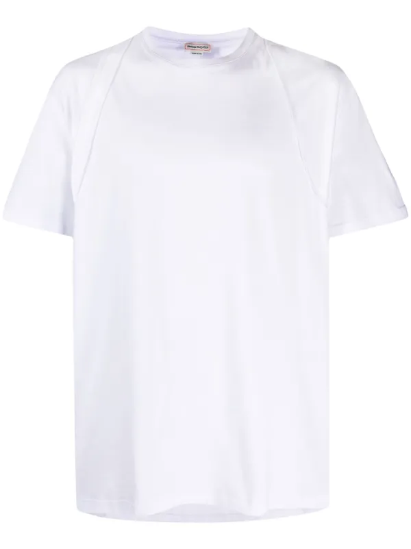 Alexander McQueen Asymmetric Panelled T-shirt | White | FARFETCH