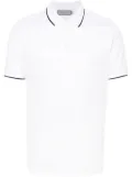 Canali contrast-trim polo shirt - White