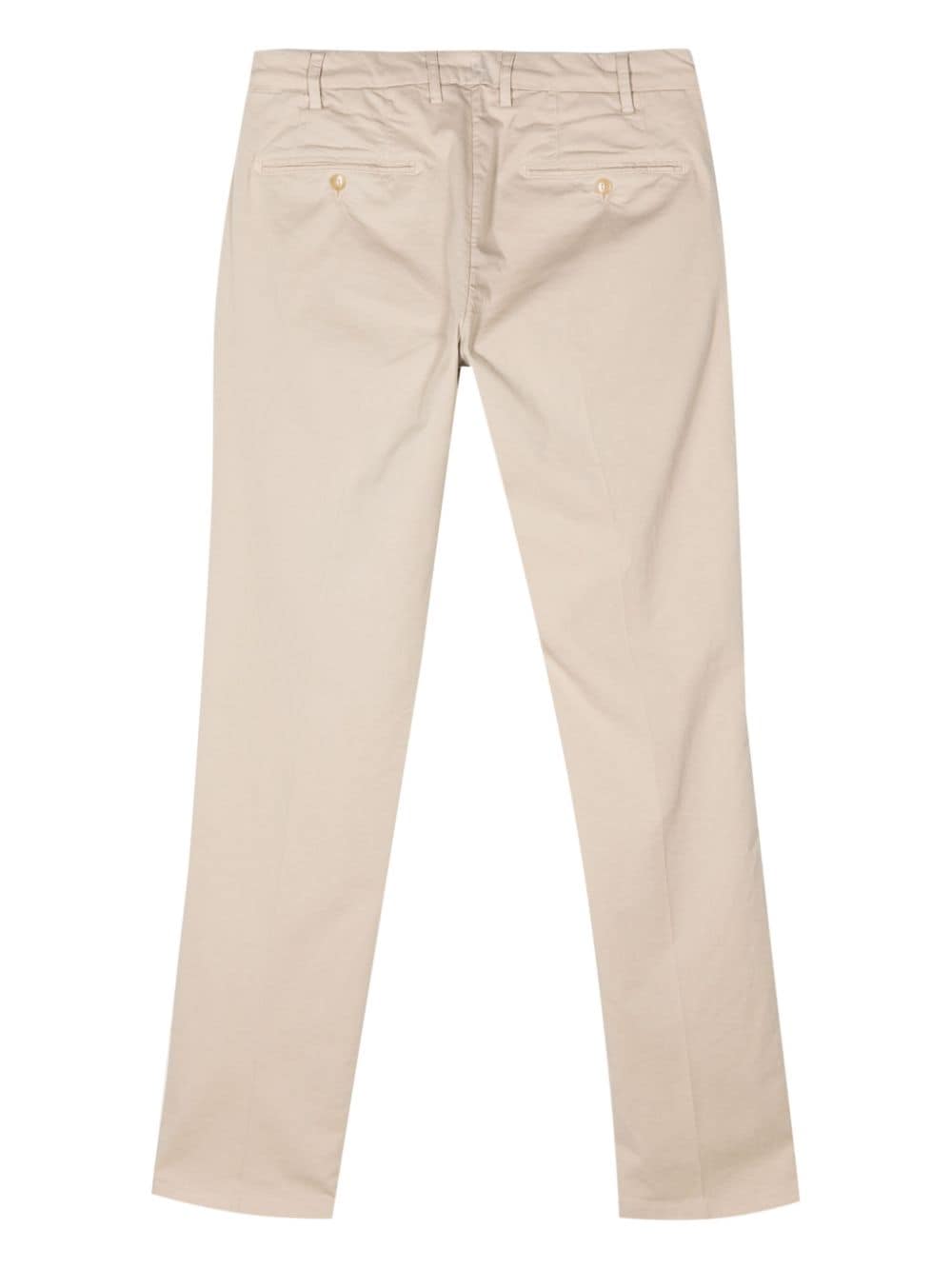Shop Canali Twill-weave Chino Trousers In Neutrals