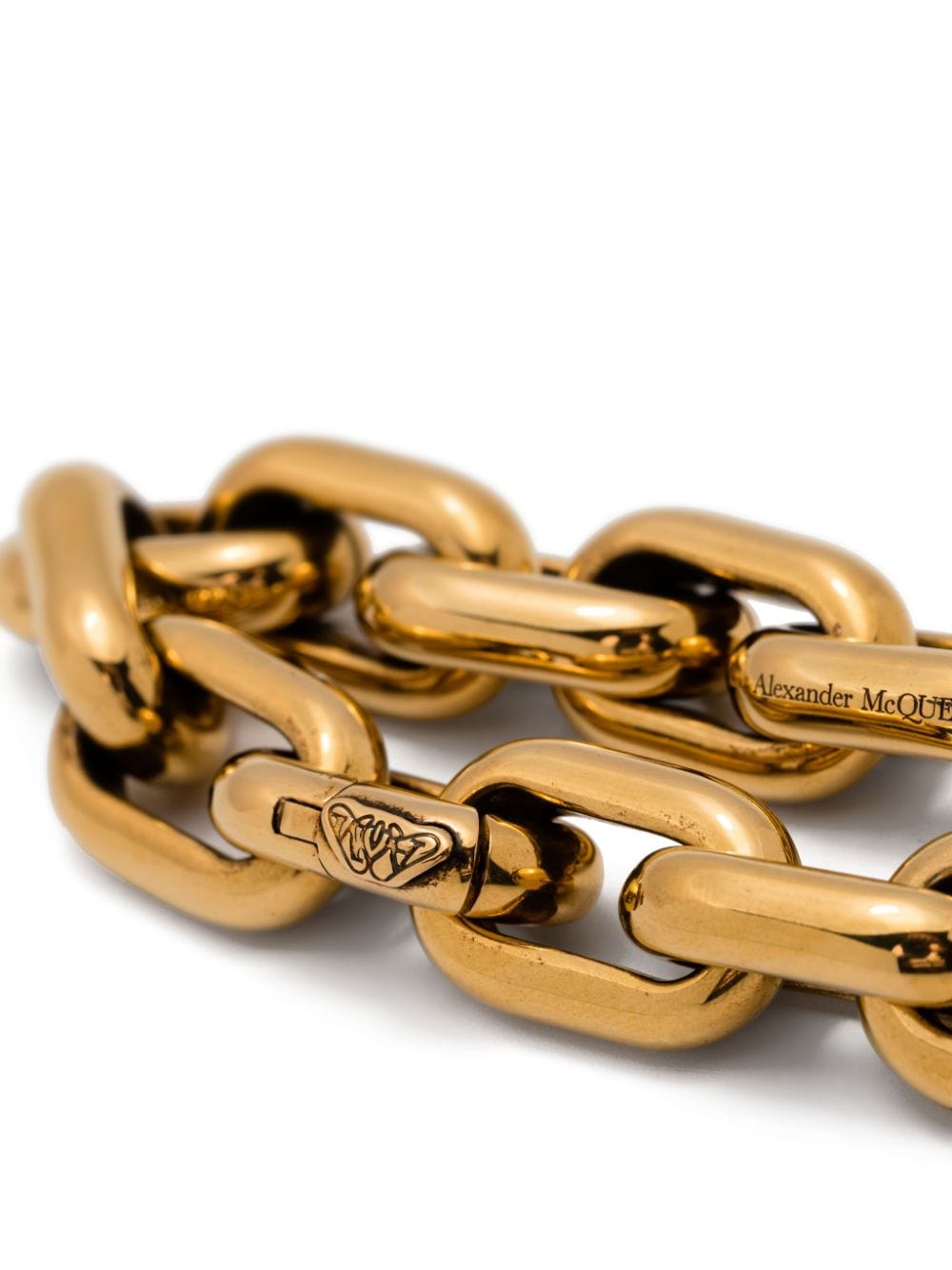 Shop Alexander Mcqueen Peak Chain Bracelet In Gold
