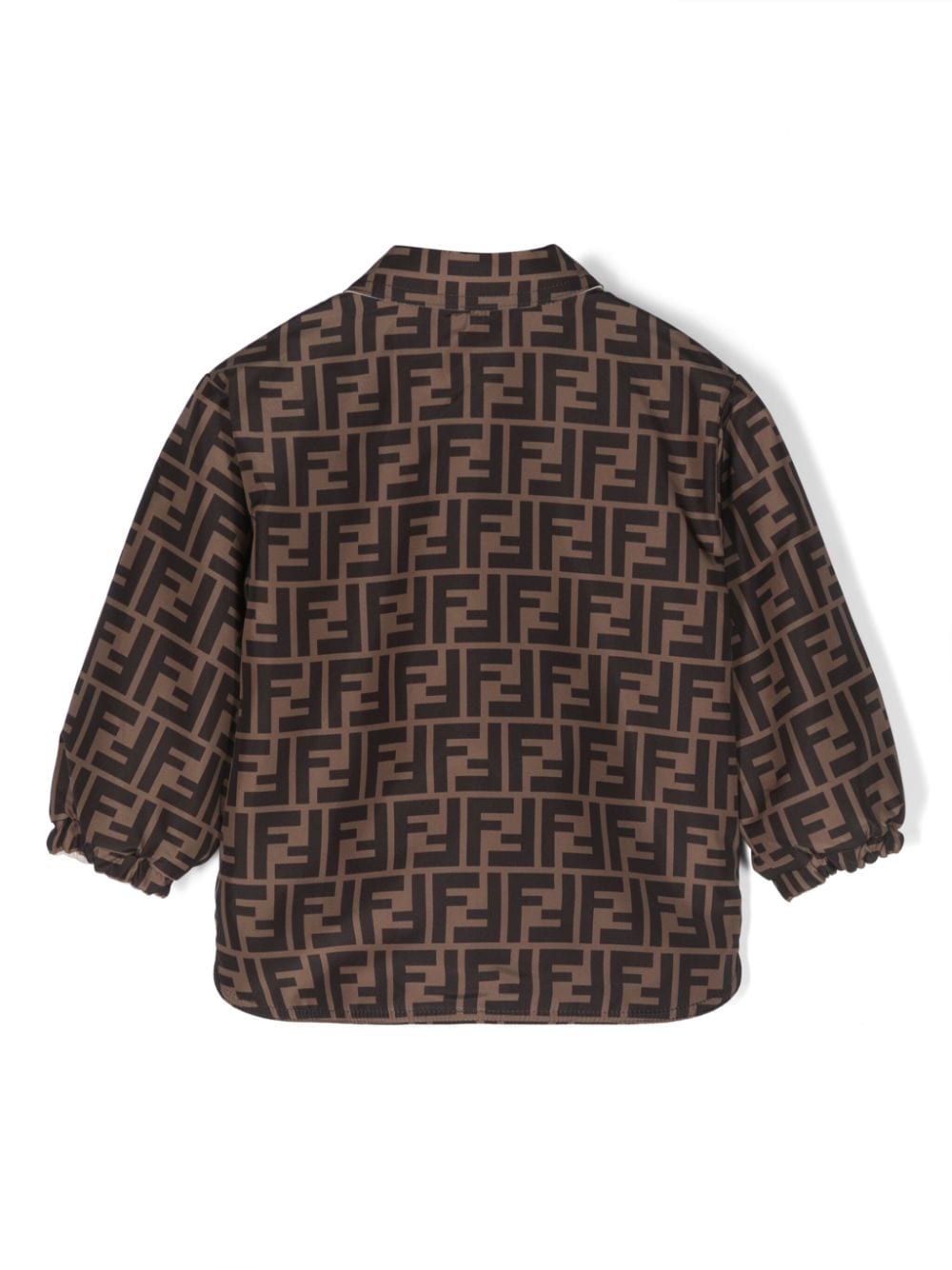 Shop Fendi Logo-print Padded Jacket In Brown