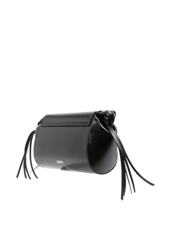 ISABEL MARANT ブラックレザー Lizza ショルダーバッグ Isabel Marant Black Leather Small Lizza Crossbody Bag