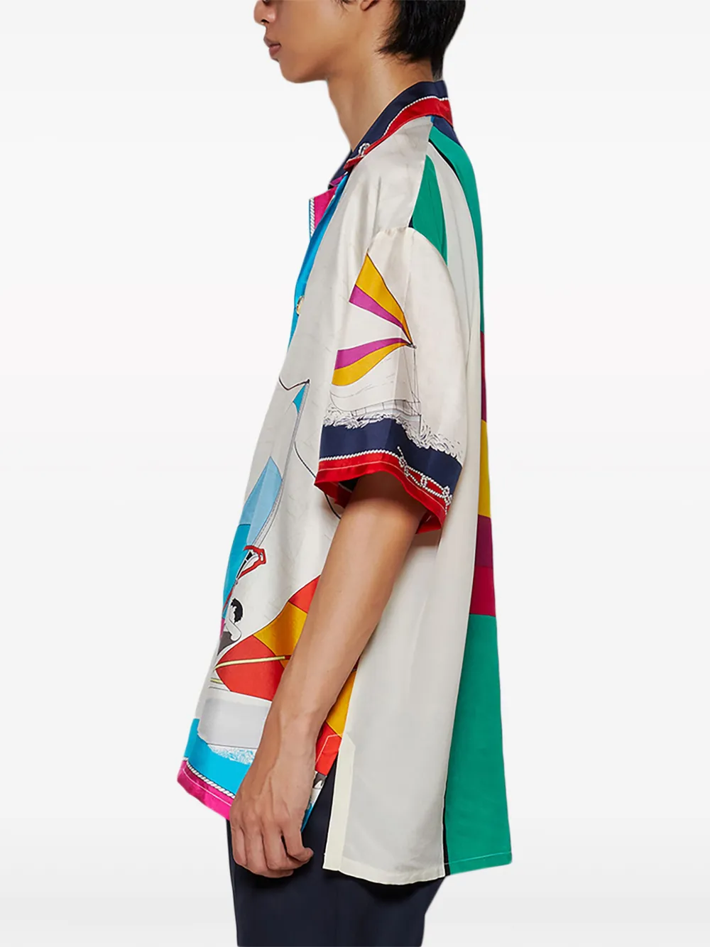 J. Logan Home Odilon Silk Short-sleeved Shirt In White