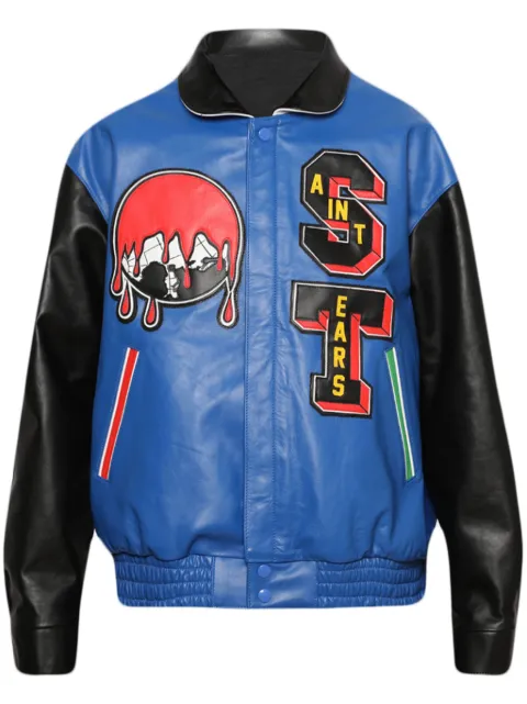 SAINT MXXXXXX x Denim Tears leather varsity jacket