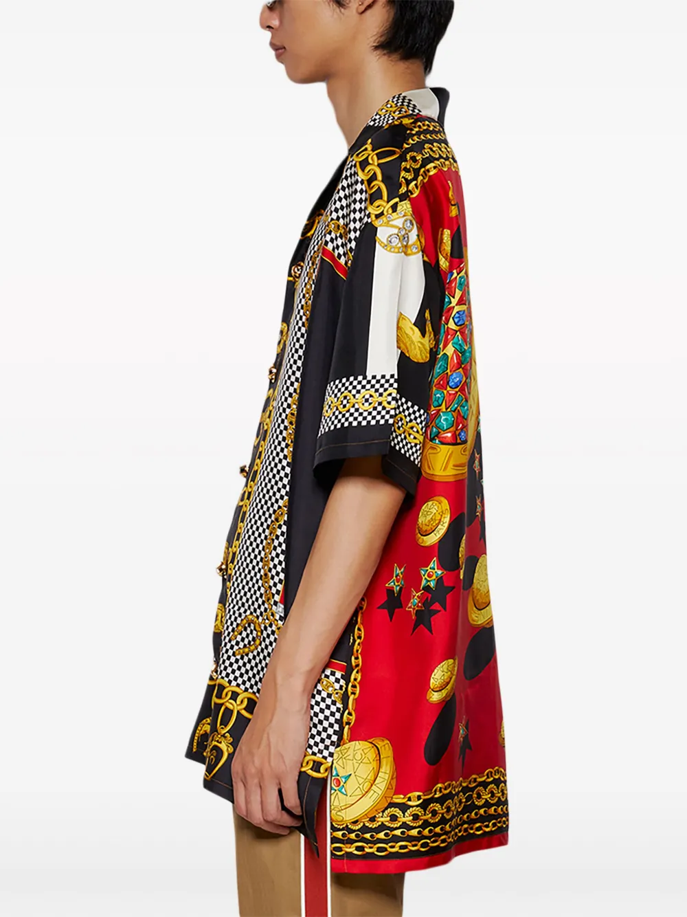 J. Logan Home Searle Mix-print Silk Shirt In Multi