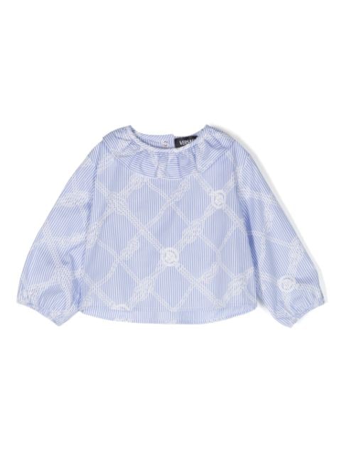 Versace Kids rope-print cotton blouse