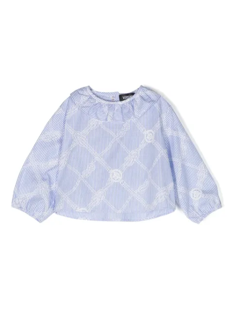 Versace Kids rope-print cotton blouse