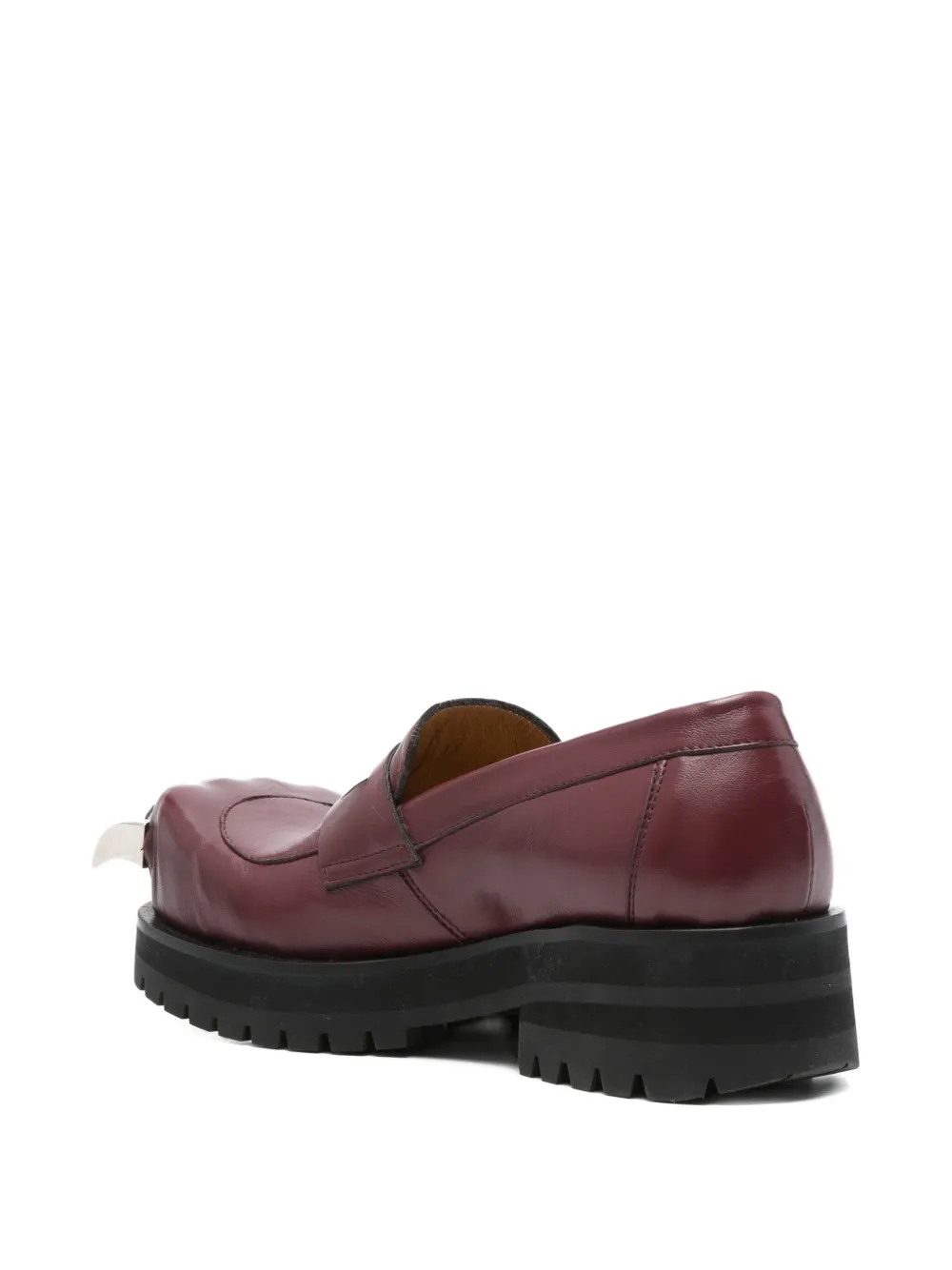 Charles Jeffrey Loverboy claw-toe penny loafers Red