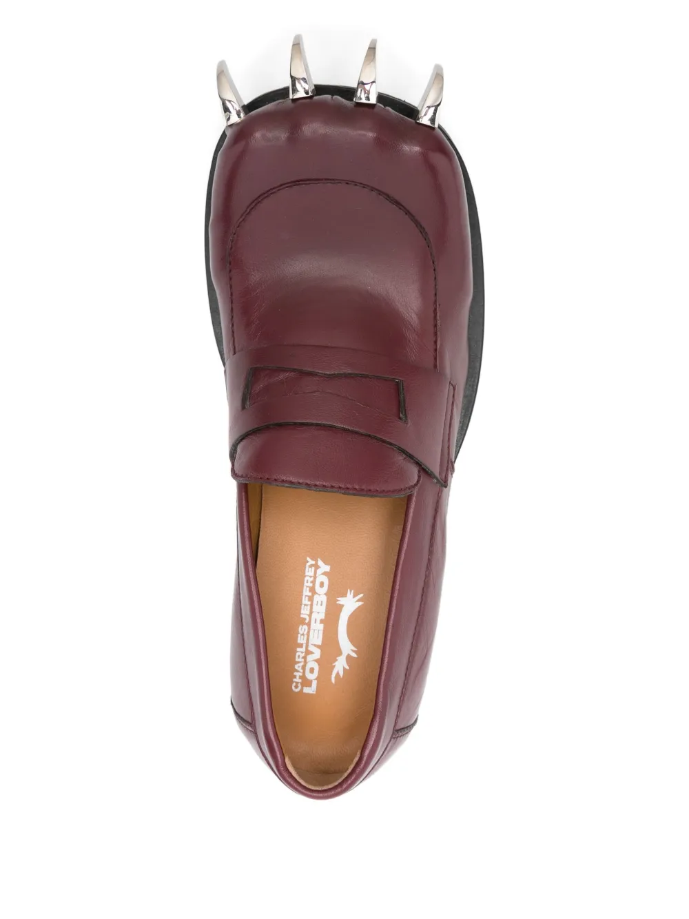 Charles Jeffrey Loverboy claw-toe penny loafers Red