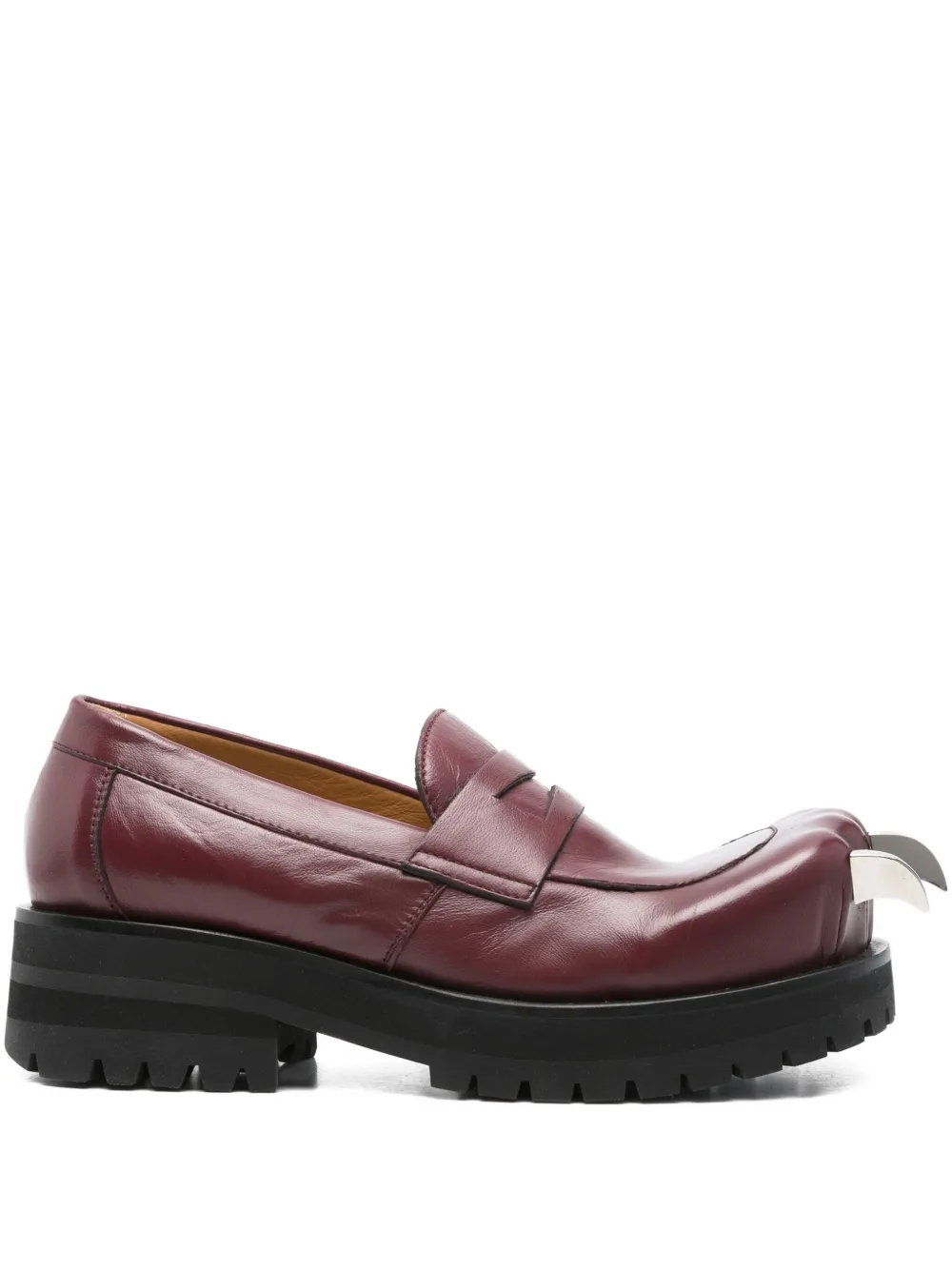 Charles Jeffrey Loverboy claw-toe penny loafers Red