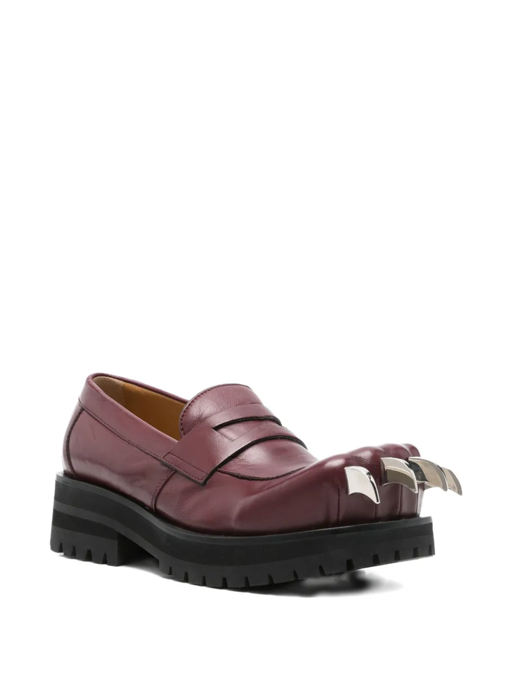 Charles Jeffrey Loverboy claw-toe penny loafers Red