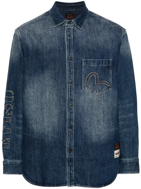 EVISU appliqué-detail denim shirt