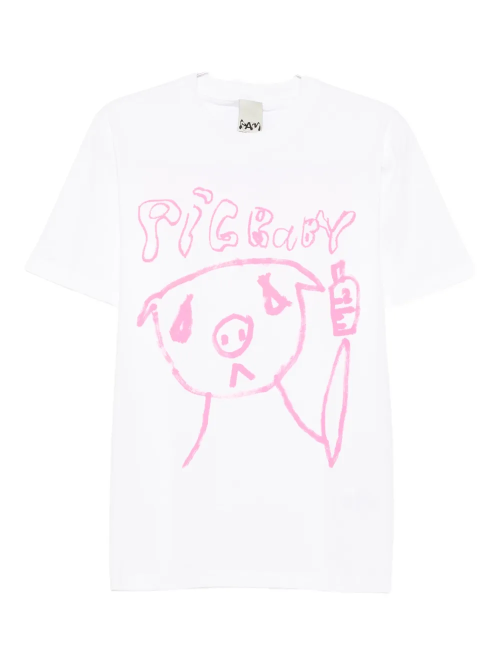 pig-print T-shirt