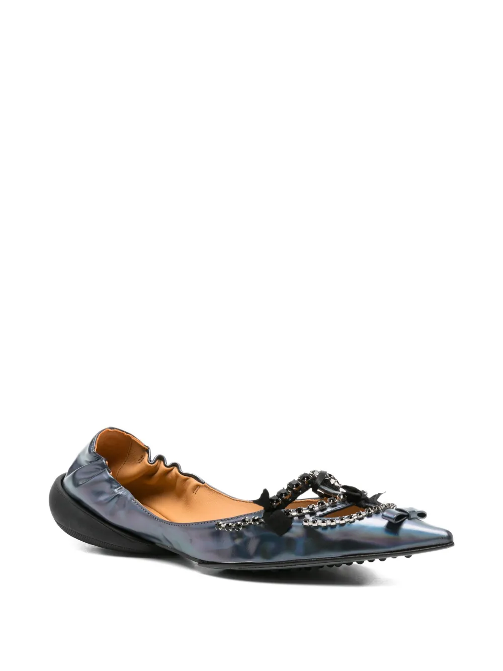 13 09 SR Milky ballerina's met puntige neus - Blauw