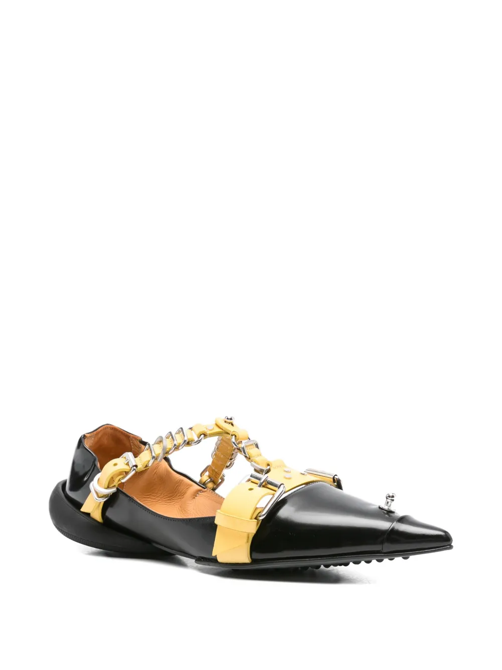 13 09 SR Patsy pointed-toe buckled ballet flats Black