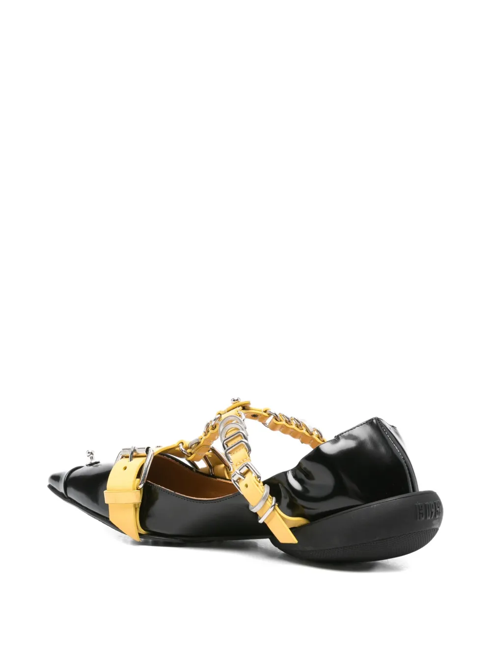 13 09 SR Patsy pointed-toe buckled ballet flats Black