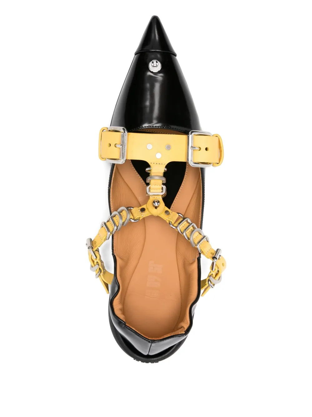 13 09 SR Patsy pointed-toe buckled ballet flats Black