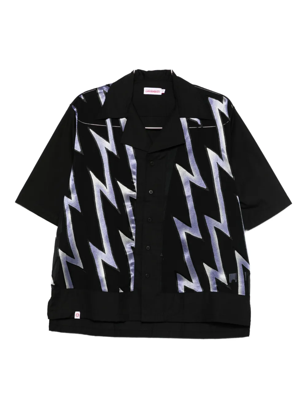 Charles Jeffrey Loverboy lightning-print shirt - Nero
