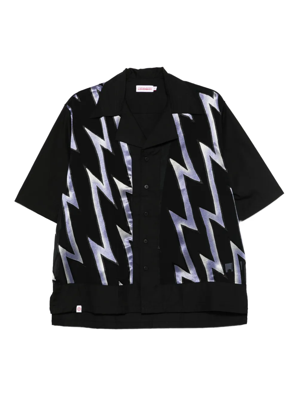 Charles Jeffrey Loverboy lightning-print shirt | Black | Image 1
