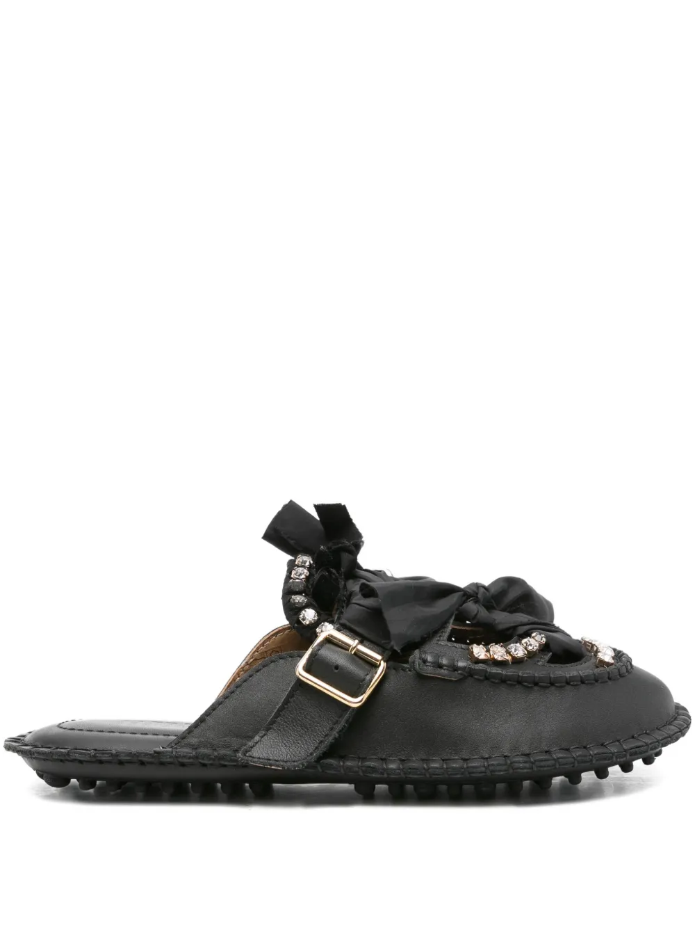 Medusa jewel-embellished flat mules