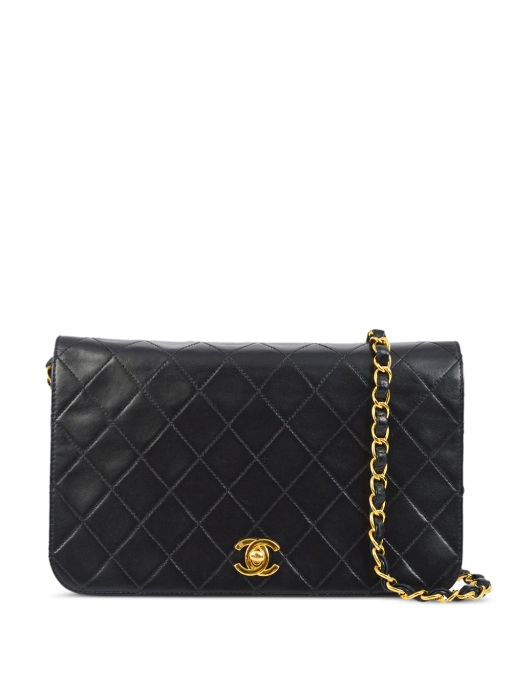 Pre-owned Chanel 2005 Diamond-quilted Flap Shoulder Bag In Black