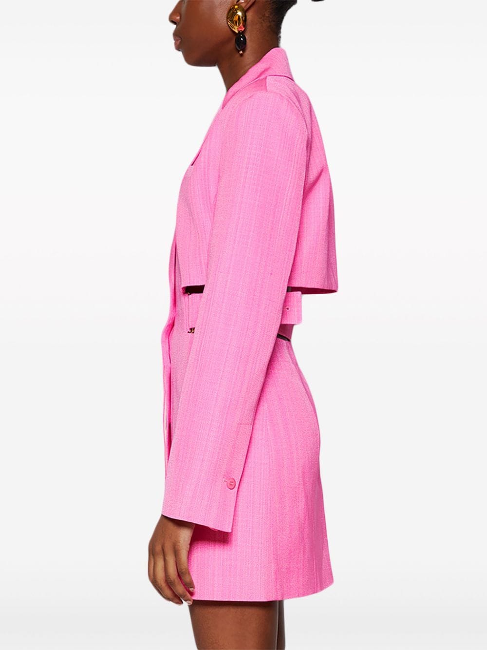 Shop Jacquemus La Robe Bari Blazer Minidress In Pink