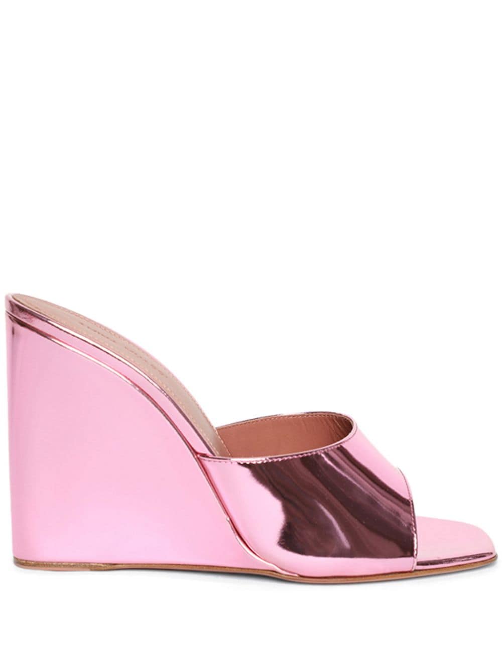 Amina Muaddi Lupita wedge sandals Pink