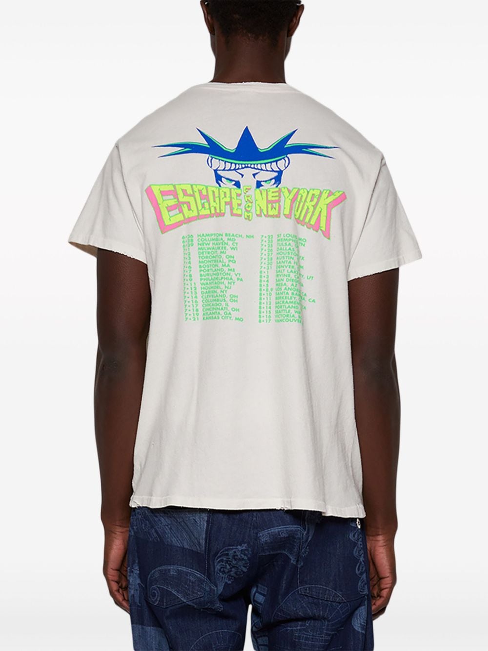 Shop Madeworn Ramones Escape-print Cotton T-shirt In White