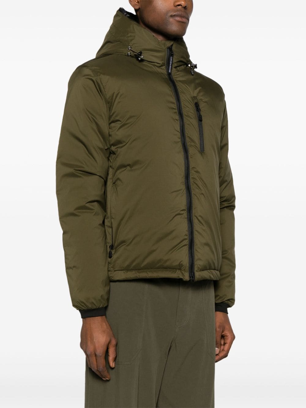 Shop Canada Goose Lodge Hoody Puffer Jacket In Green