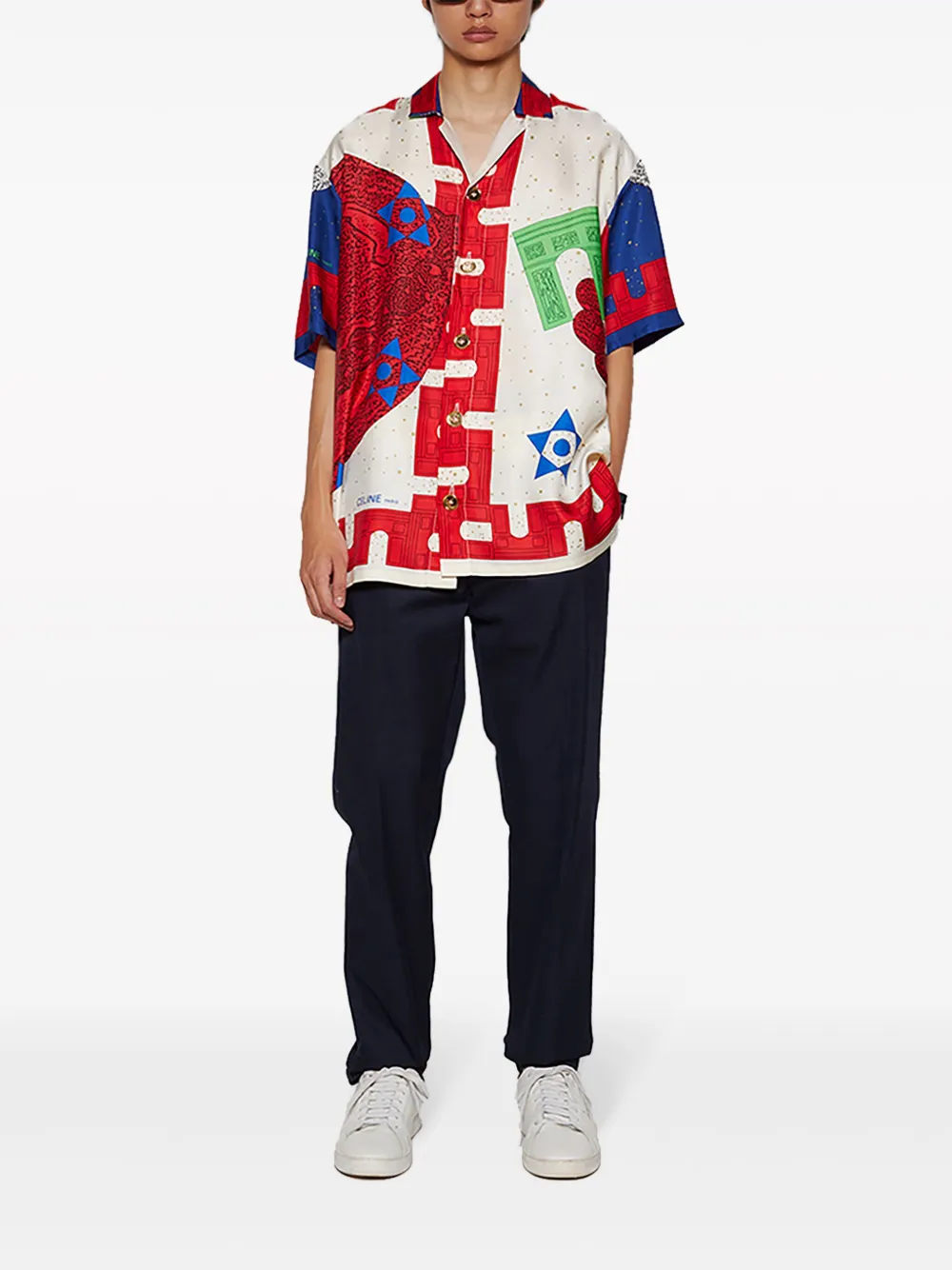 J. Logan Home Joachim zijden overhemd met korte mouwen - Zwart