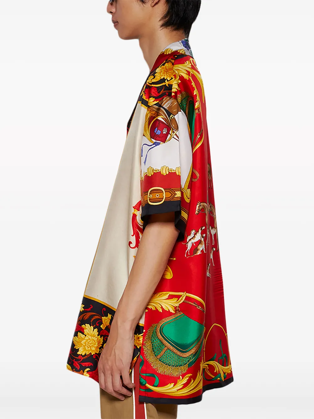 J. Logan Home Somervile Silk Short-sleeved Shirt In Red