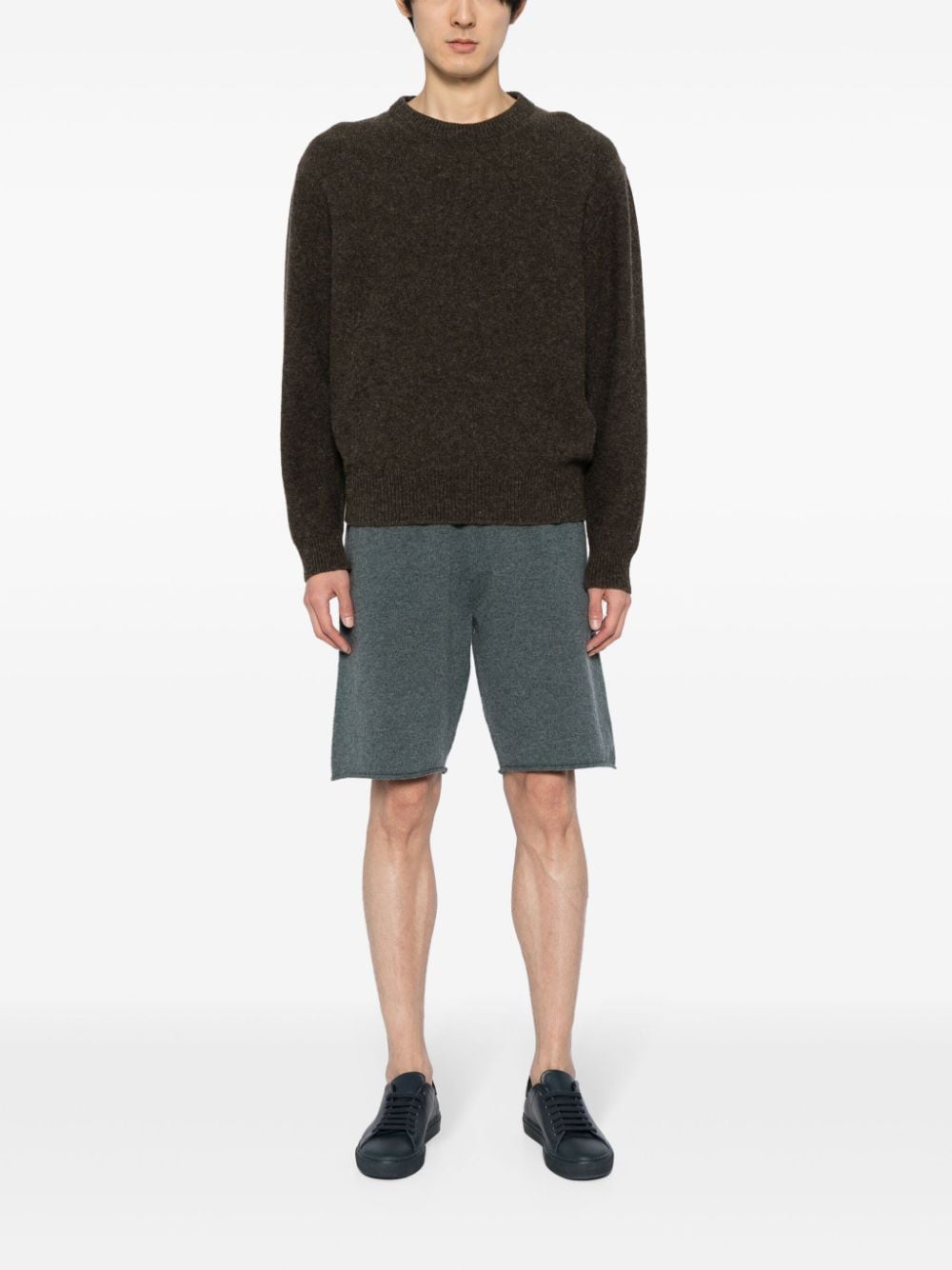 extreme cashmere elasticated-waist cashmere-blend track shorts Grijs