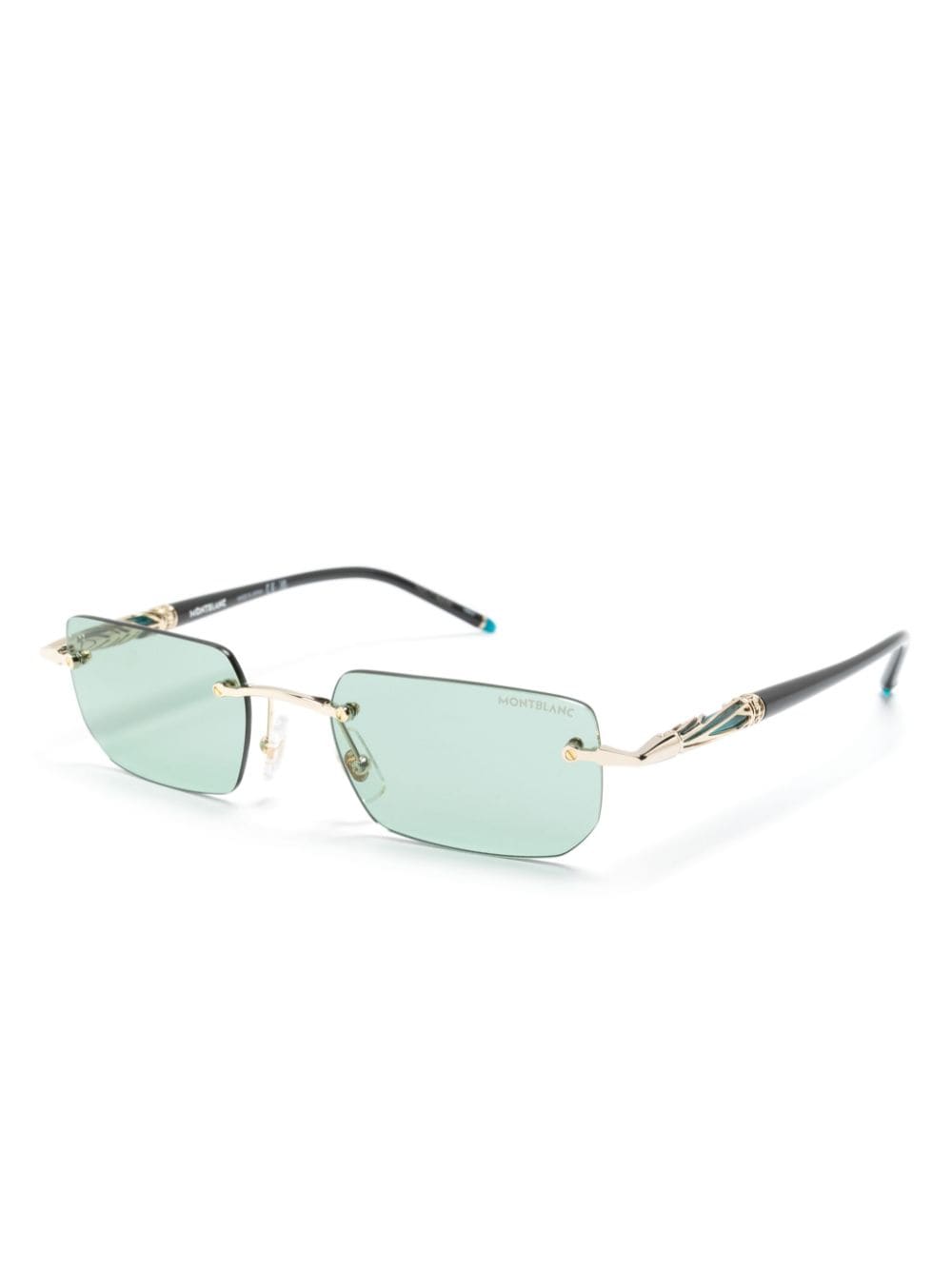 Montblanc rectangle-frame sunglasses - Zwart