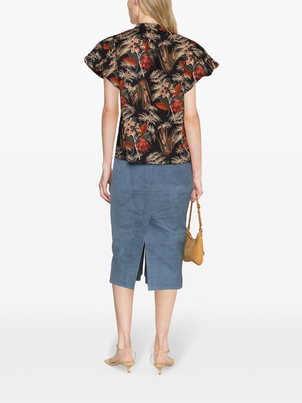 Shop Ulla Johnson Klara Floral-print Cotton Blouse In Schwarz