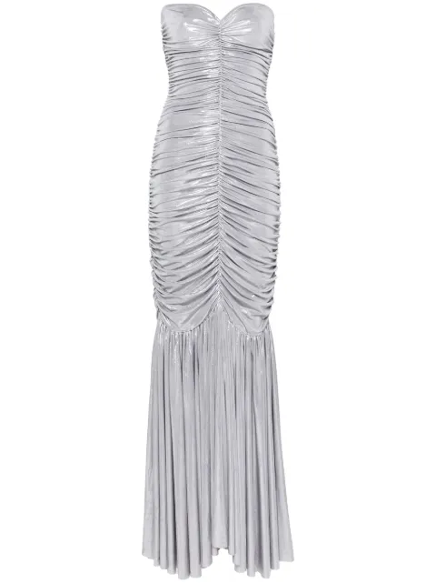 Norma Kamali Slinky ruched fishtail gown