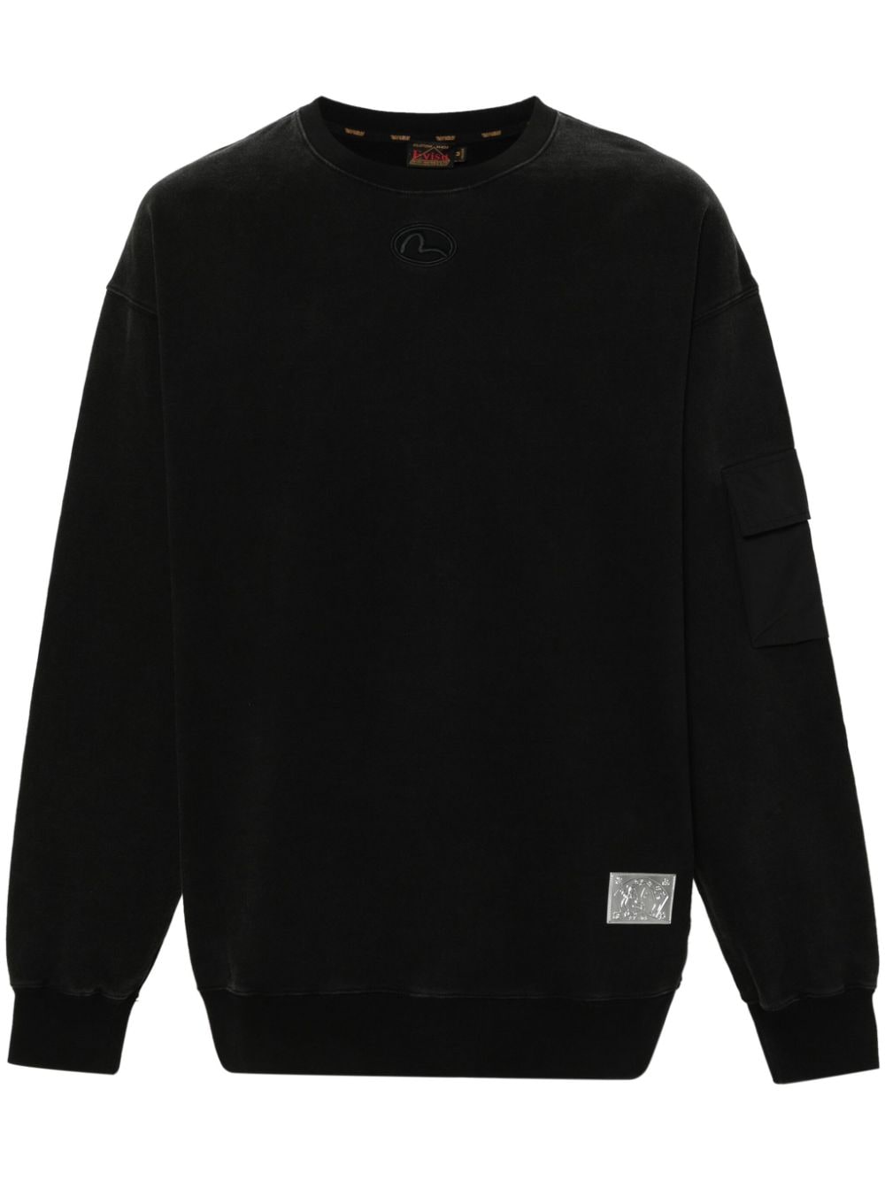 Evisu Logo-print Cotton Sweatshirt In Black