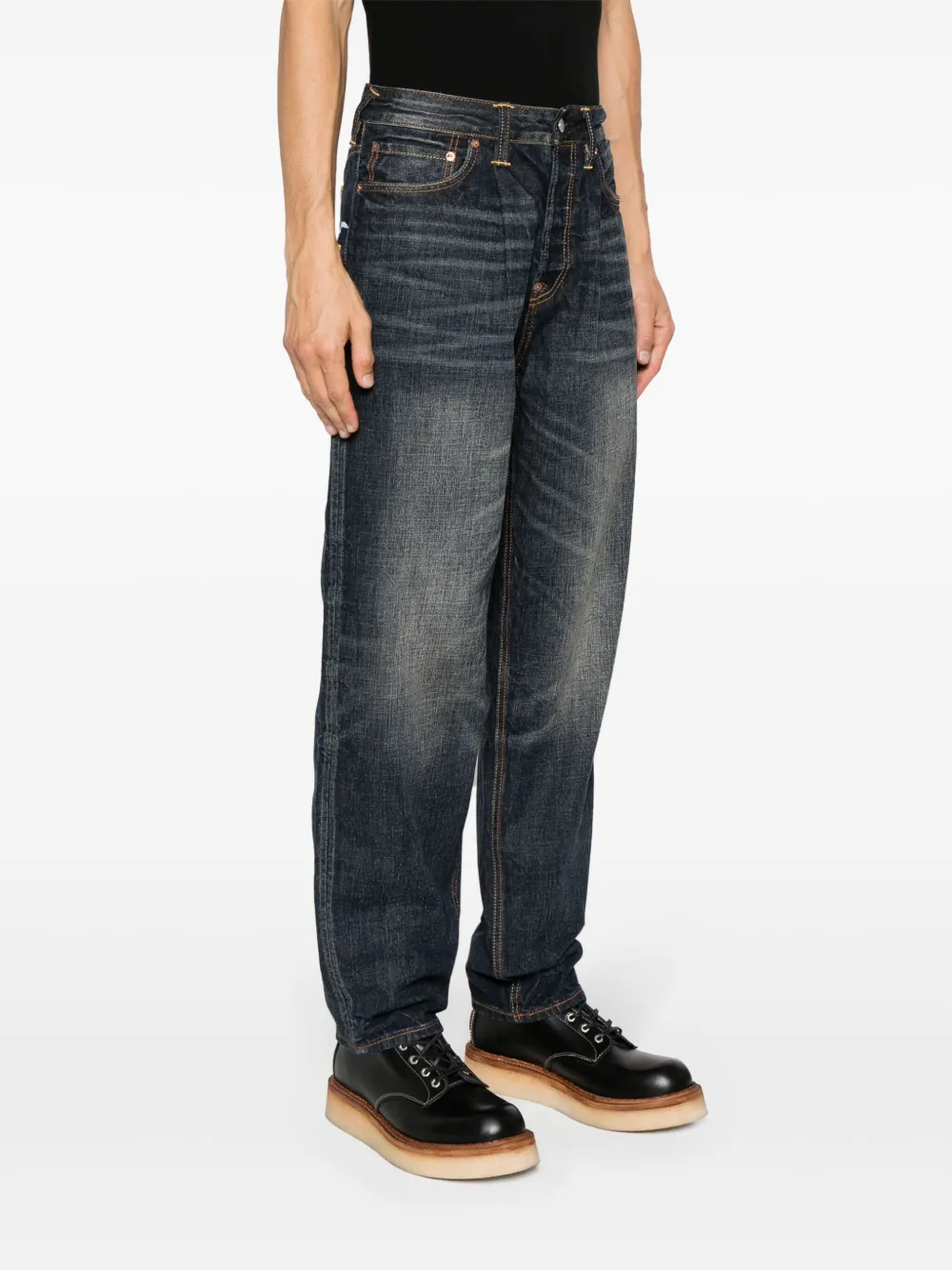 EVISU Inari Mask printed jeans - Blauw