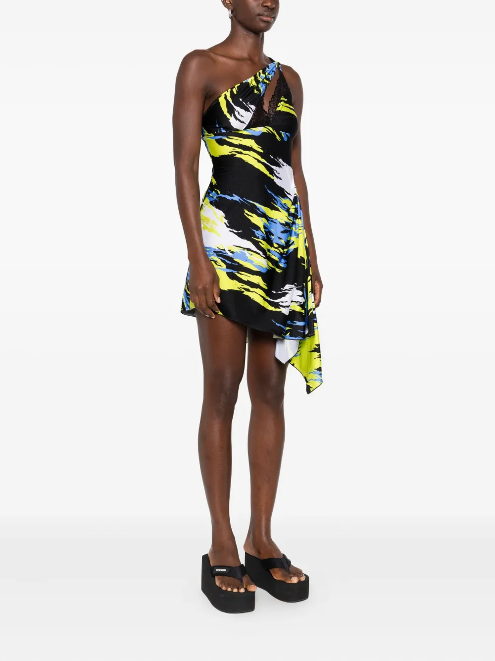 Coperni Asymmetrische midi-jurk Zwart