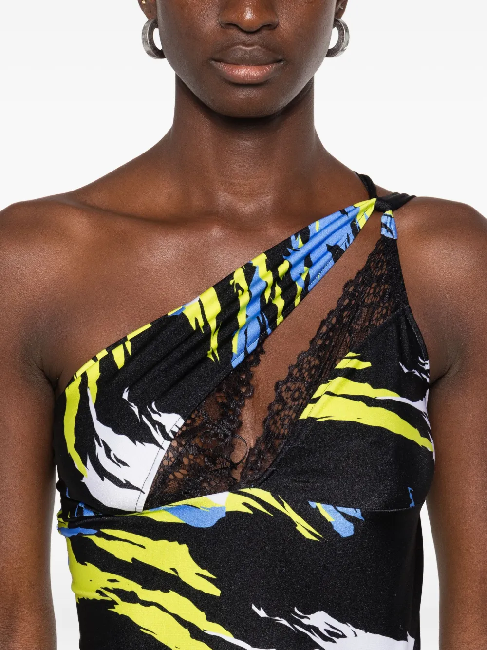Coperni Asymmetrische midi-jurk Zwart