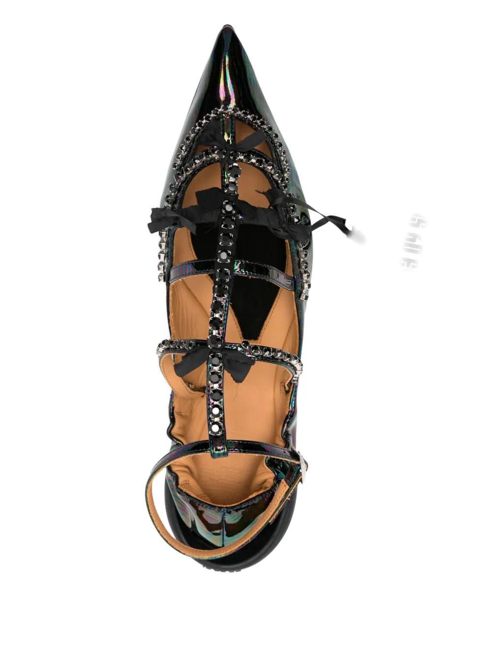 13 09 SR Tootsy crystal-embellished pointed-toe ballet flats Blue
